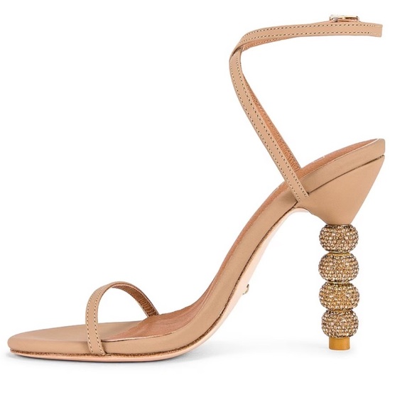 Beige Strappy Heels - Picture 4 of 8